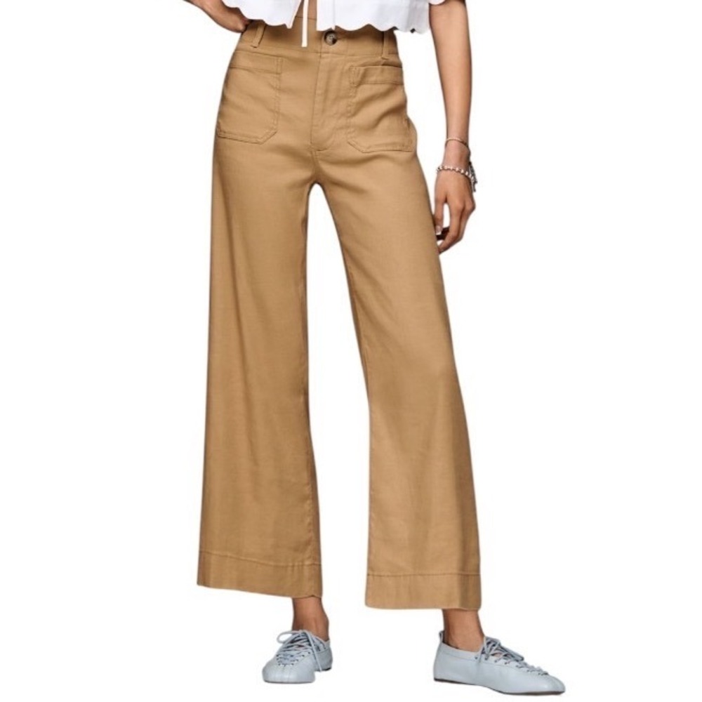 Maeve Anthropologie The Colette Wide Leg Pants Tan Plus Size 22W NWT